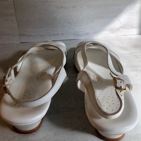 SAS White Bone Wedge Sandals Tripad Comfort 10 W - Picture 5 of 10